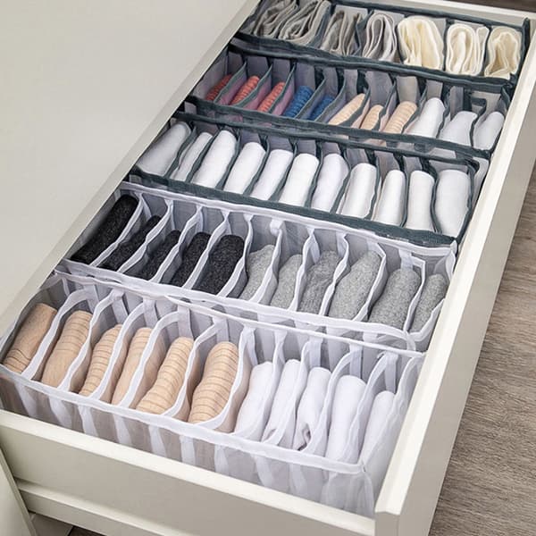 Skuffeorganizer – 9 rum – 36 x 25 x 20 cm – Grå