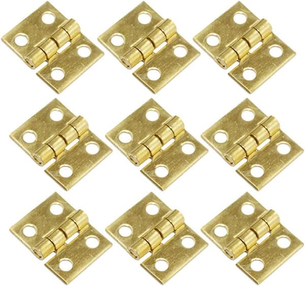 50 Mini Messinghængsler til Smykkeskrin Små Hængsler til Træskabe og Møbler (10*8mm)