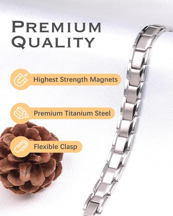 Magnetiskt armband i titanstål för män, superstark magnet