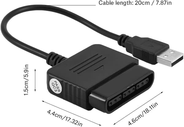 Socobeta USB-omformer kompatibel med Playstation1/2-kontroller PS1 til PS3 PC