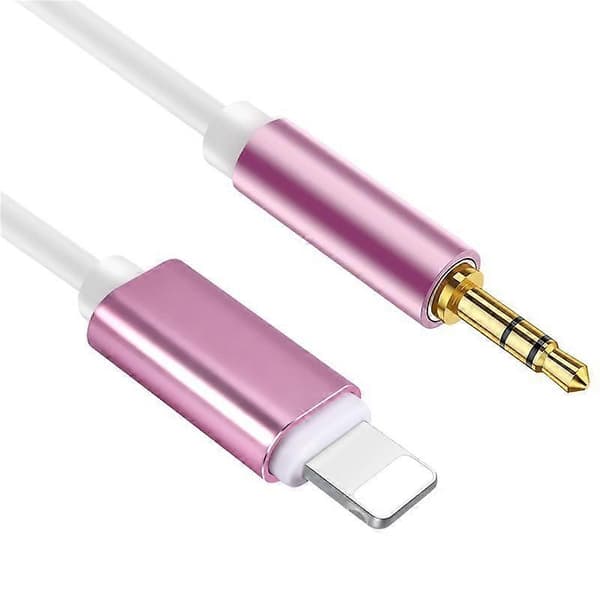Bil Aux-kabel til 3,5 mm Aux-kabel til iPhone 5 og nyere modeller - Rosaguld