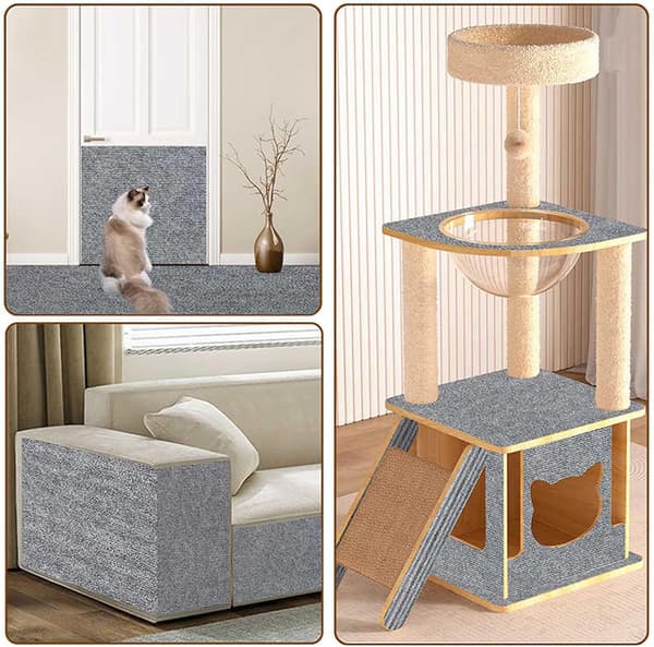 Møbelbeskytter til kattekløer, Kattekløbeskytter til sofa, DIY Klatrende kattekløbeskytter til sofa (Mørkegrå)