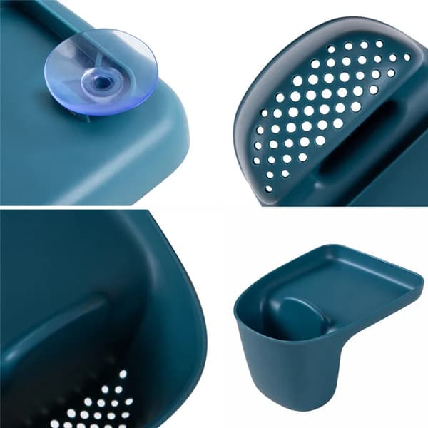 Multifunktionell köksförvaring diskbänkskorg blå blue 162*130*97mm