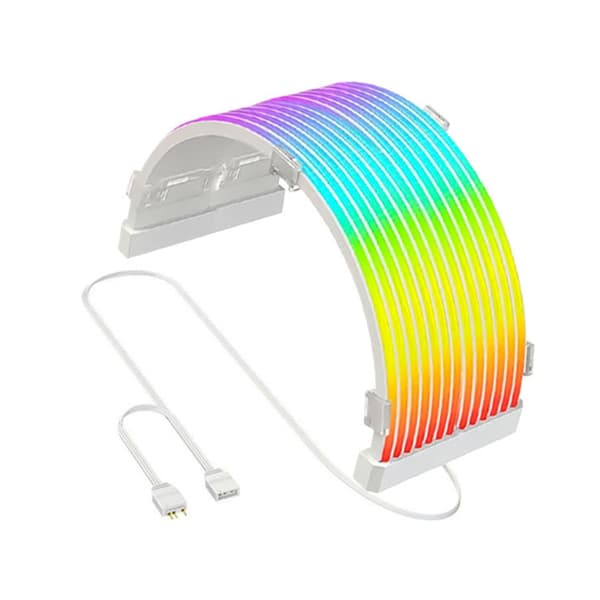 Levende datamaskinvarebelysning silikonhetter 5V 3-pinners ARGB Sync PC-kabel med 5V 3-pinners grå null - 24pin long style 0.14
