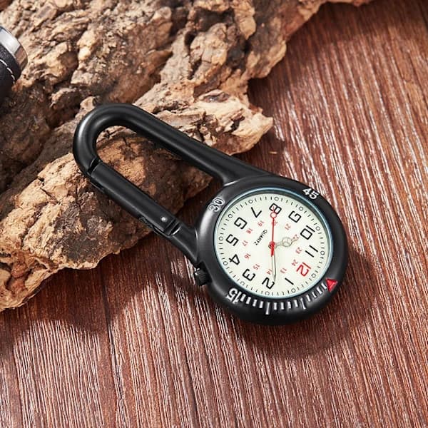 Svart karbinhakeklocka, kan även dekoreras med små berlocker (3,9 * 7,7 cm)