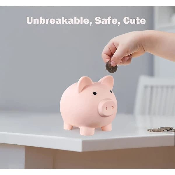 Uknuselig sparegris i plast for jenter og gutter (1 stk rosa) sparegris rosa, A