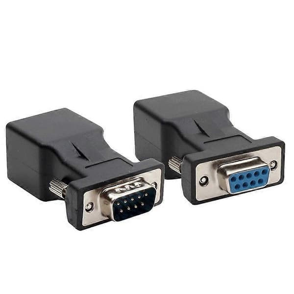 kpl 9-nastainen sarjaportti DB9 RS232 uros-naaras-RJ45 Cat5e/6 Ethernet-sovitin