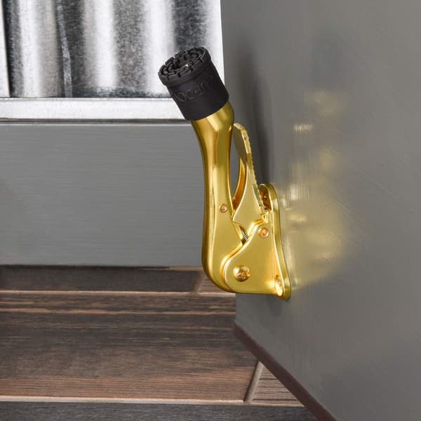 Dørstopper - forhindrer at døren smeller - messing - håndfri