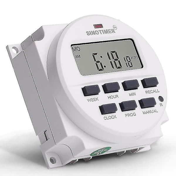 Sinotimer 15,98 tommers LCD digital timer 12V DC 7 dager programmerbar tidsbryter Tm618n-4 mai.5