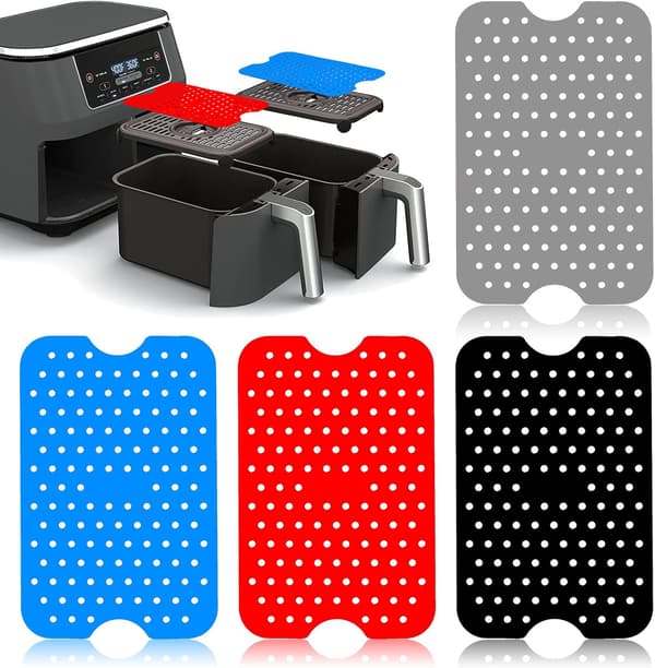 Airfryer-tilbehør, gjenbrukbar silikon, 4-pakning