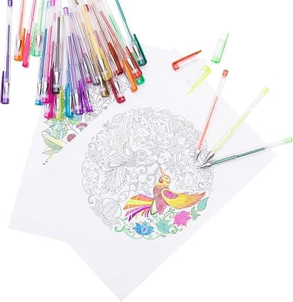 Glittergeelikynät 36 kpl setti väri geelikynät