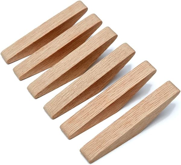 6-pak egetræskroge Minimalistisk design Kraftig badekåbekrog til væg