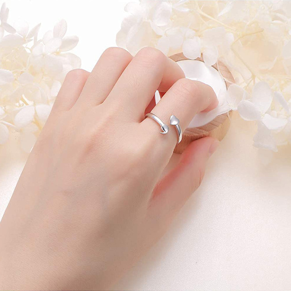 Min berättelse är inte slut än Sterling Silver Semikolonring Detta också S