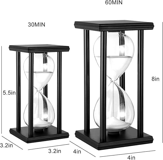 Timeglas 30/60 minutter Træ Sand Timeglas Ur til Kreativ G