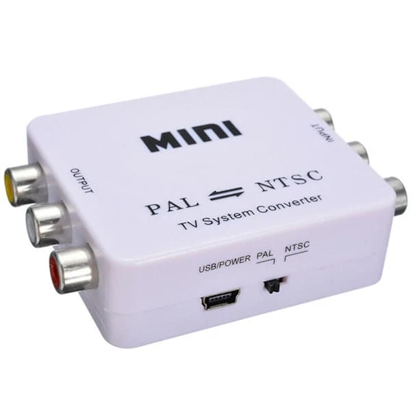 PAL/NTSC/SECAM til PAL/NTSC Toveis TV-systembryterkonverteringsadapter