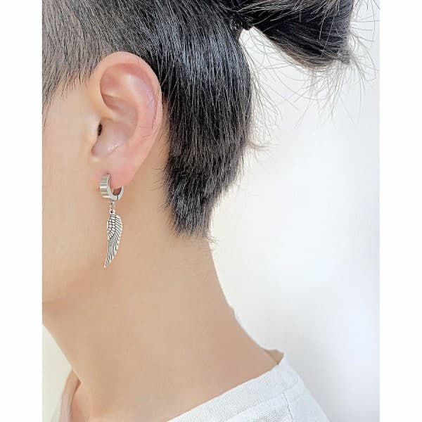 Smykker i stål, englevinger, titaniumstål, rustfrit stål øreringe