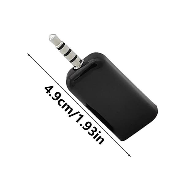 Auxiliary til USB-adapter 3,5 mm han-lydstik til USB2.0 hun-konverter til bilstereo MP3-afspilning fra UDisk sort