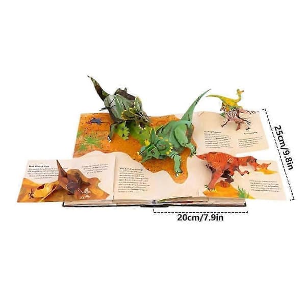 3D Encyclopedia Prehistoriske Dinosaurer, Morsom Dinosaur Encyclopedia 3D Bilde Pop Up Bok Bursdagsgave til Barn