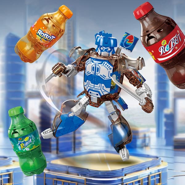 Kreativ Soda Samurai Robotleke, Transformerende Robotfigur, Pedagogisk ABS-leke for Gutter og Jenter, Julegave til Barn Red One-size