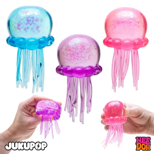 NeeDoh Jellyfish Jelly Squish Stress Fidget Sensorisk Klämleksak för Barn Vuxna Lila