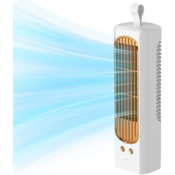 Tyst tornfläkt, 3W, 2000mAh, 90° Oscillation - Lämplig för hem, kontor, sovrum, kök, etc.