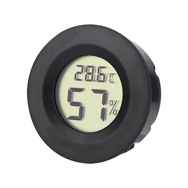 Hilitand Digital Cigar Humidor Hygrometer Termometer Sort Rund Skive Lagertilbud