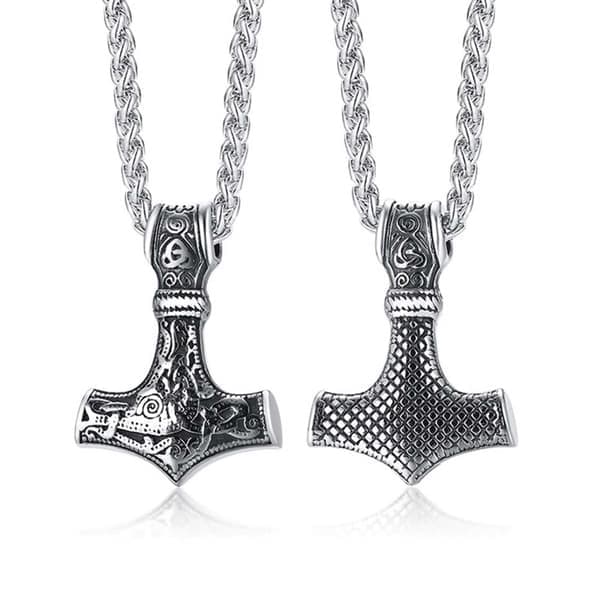 Viikinki Kaulakoru Thorin Vasara Mjolnir Ketju Hopea