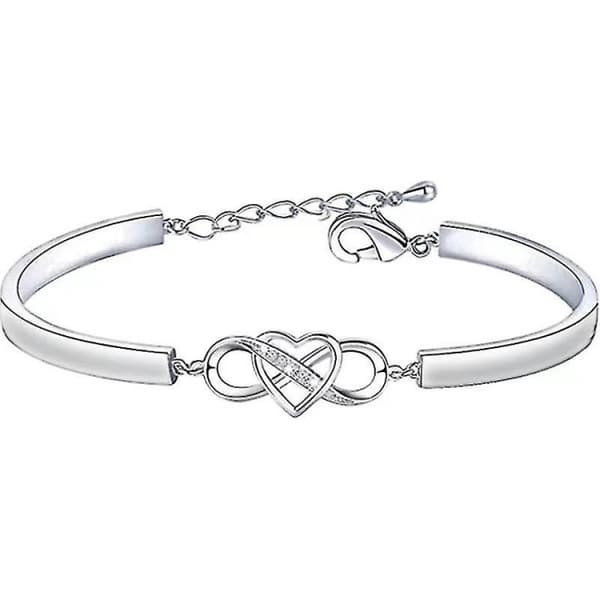 Svigterdatter Gave Armbånd: Infinity Kærlighed Hjerte Armbånd til D