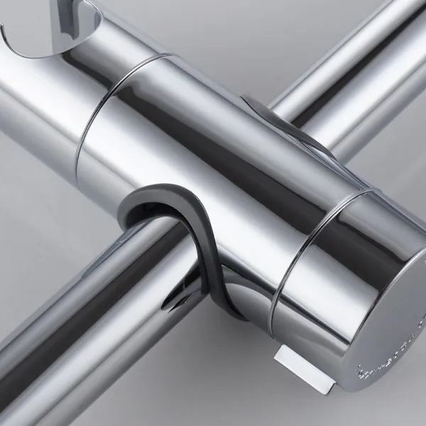 Justerbar 18-25 mm ABS Silver Duschstångshållare för Duschdraperi