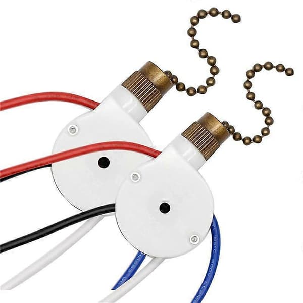 stk. Loftventilator Lyskontakt ZingEar ZE-208S E89885 3 Hastigheder 4 Ledninger Ventilatorafbryder Lynlås, Ventilator Lyskontakt, Bronze