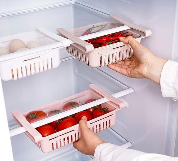 Vikbar kylskåpsförvaringslåda med lådorganisatör Kylskåpsförvaringslåda Håll kylen (3-pack)