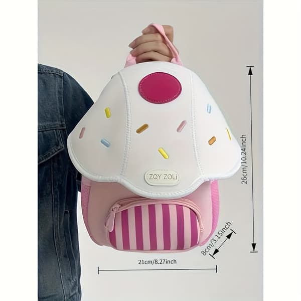 Söt Mini Svampryggsäck för Tonåringar, Lättvikts Nylon Studentryggsäck, Mode Reseryggsäck, Present till Flickor Red