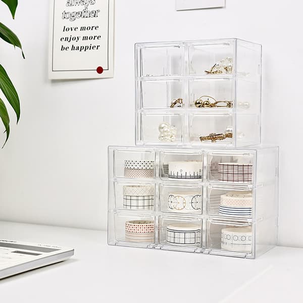 Bordsskuff Organizer Mini skuffer Plast Skrivebord Håndverk Oppbevaring 6 grid