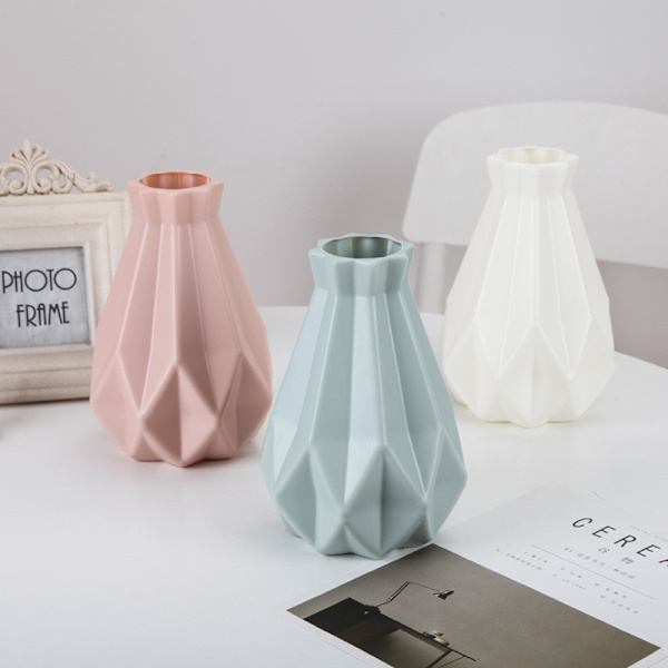 Blomvas Plastvas Hem Vardagsrumsdekoration Prydnad, Vit