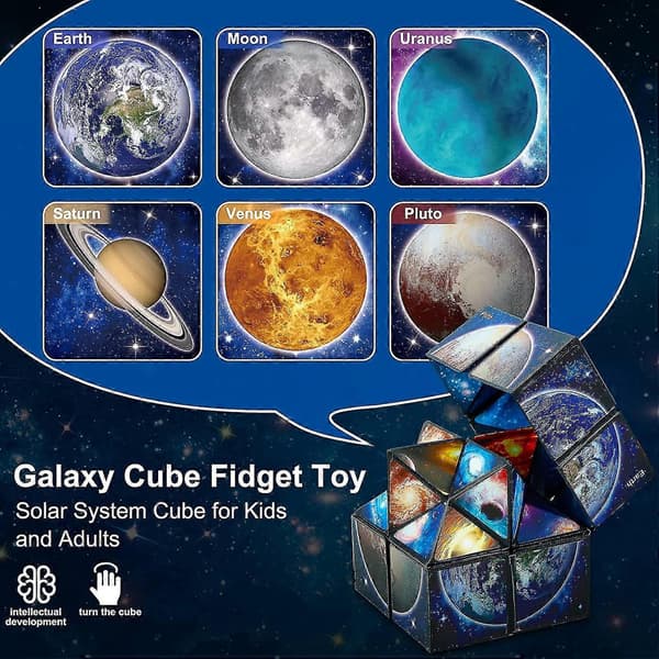 Star Cube Magic Cube 2-i-1-sett, Yoshimoto Cube Infinity Magic 3D-puslespillkuber, Hjerneutviklingspuslespill for barn og voksne