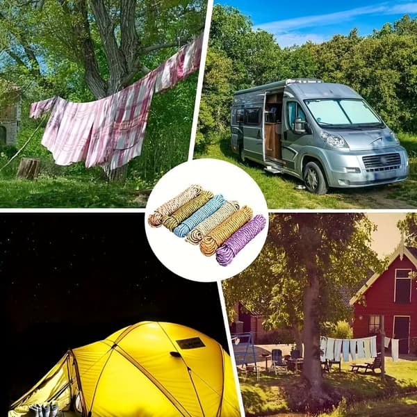 10m Nylon Universalreb, Multifunktionelt Camping- og Tørresnorreb til Udendørs og Indendørs Brug