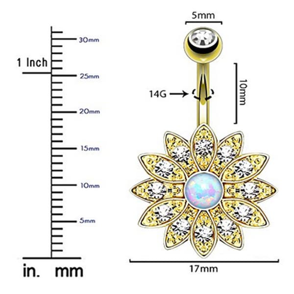 10 stk. navlepiercinger, der lyser i mørke, 14G
