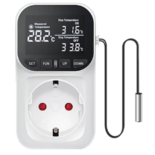 Högprecision Digital Display Smart Termostat Akvarium Pekskärm Hemtermostatuttag EU-kontakt