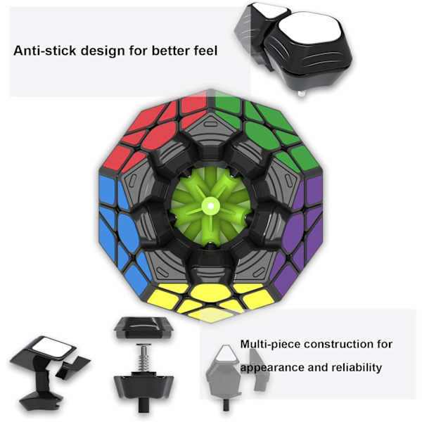Megaminx 3x3 Speed Cube, Dodekaeder Magic Cube, Hastighet, ZQKLA