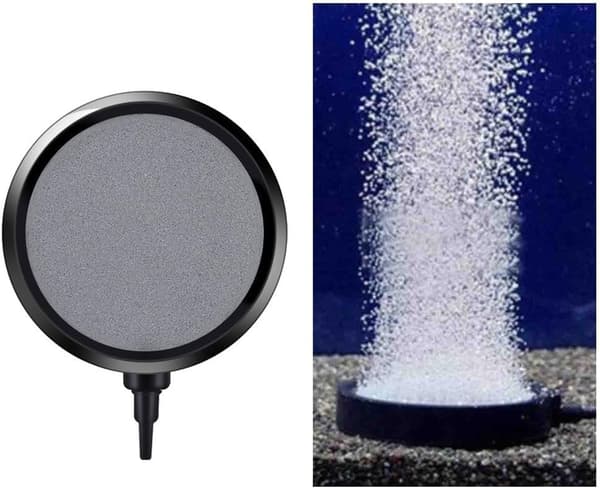 Akvariebubblare, luftdiffusor för akvarium, bubbeldammbubblare, stenluftskiva för akvarium, för fiskbehållare Koi-damm 10,7 cm hydroponisk inredning
