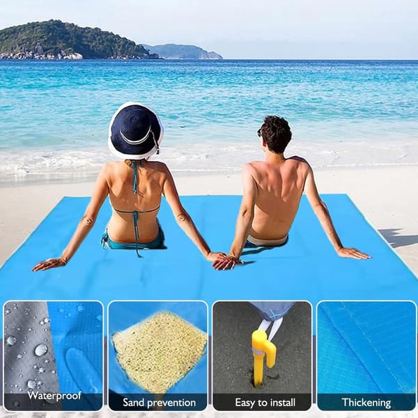 Picnicteppe - 200 X 210 cm - Mini Picnicteppe - Strandteppe - Utendørsteppe - Campingteppe - Hage Strandmatte - Sammenleggbart Campingteppe