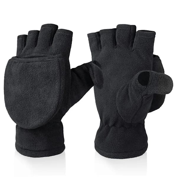 Vinter Konvertible Handsker Flip Top Vanter Varmt Polar Fleece til