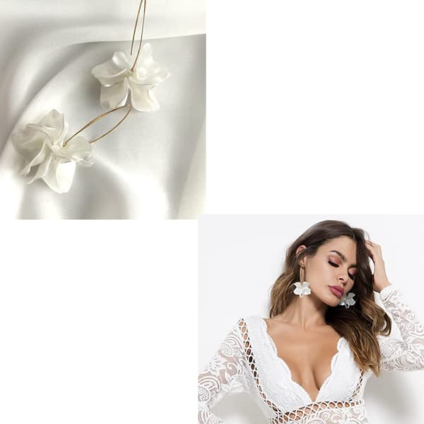 Håndlavede boheme matte akryl store blomster dingleøreringe Uni