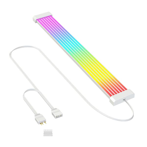 Levende datamaskinvarebelysning silikonhetter 5V 3-pinners ARGB Sync PC-kabel med 5V 3-pinners grå null - 24pin long style 0.14
