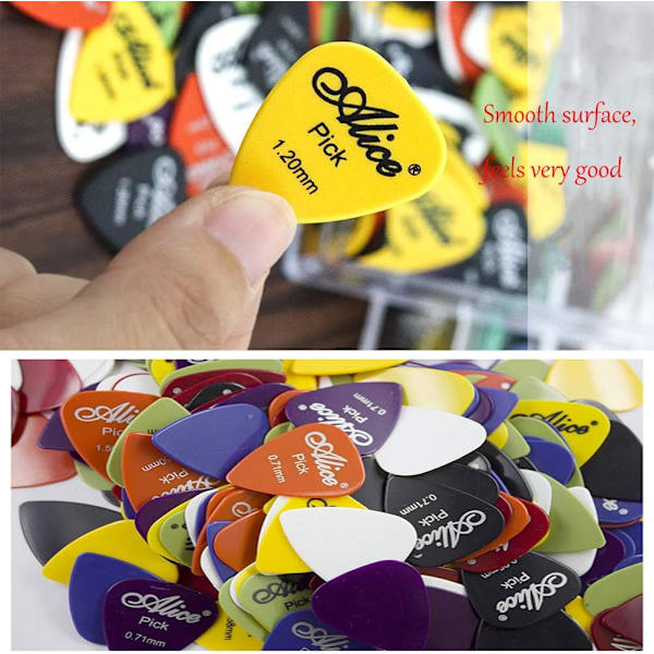 Gitarrplektrum, 40-pack gitarrplektrumset med plektrum för elgitarr