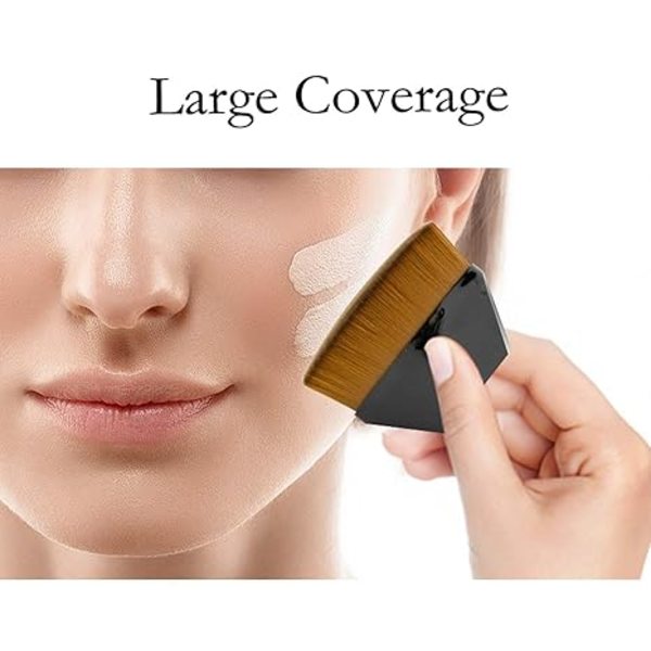 Foundation Makeup Brush - Flat Kabuki Brush for Blending Liquid, C