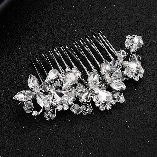 Brudehårnål Perlekrystall Sidekam for Bryllupshår Accessoar