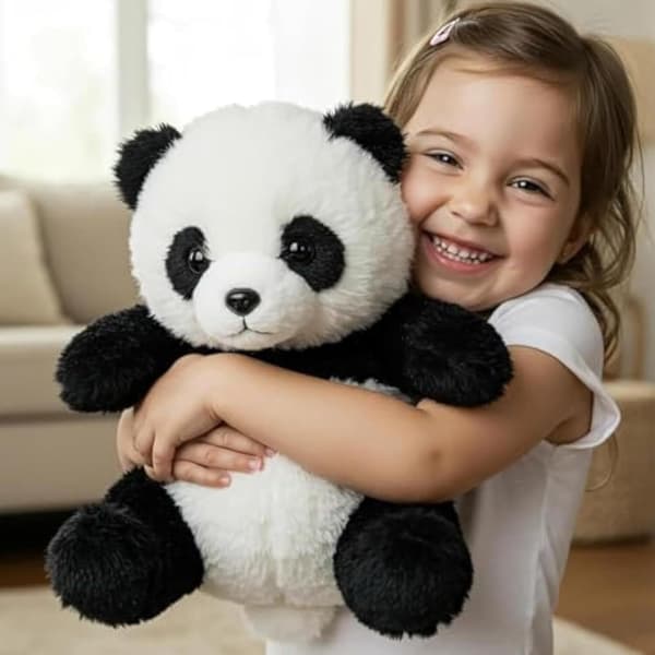 Følelsesmæssig terapi efter behov, realistiske panda-plysdyr, lindrer stress og giver trøst