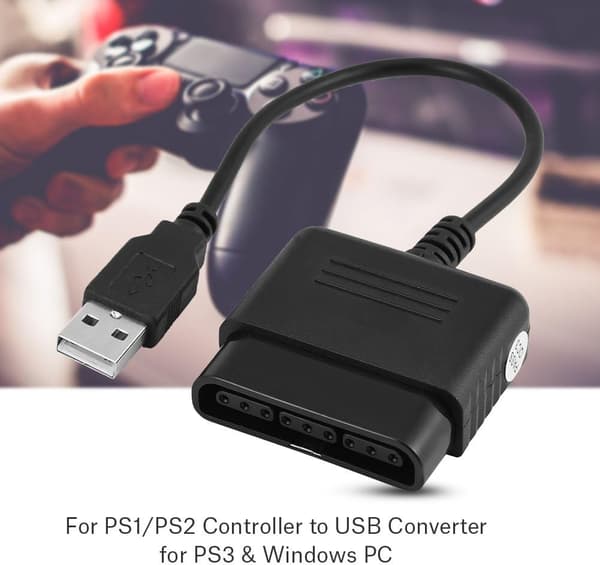 Socobeta USB-omformer kompatibel med Playstation1/2-kontroller PS1 til PS3 PC
