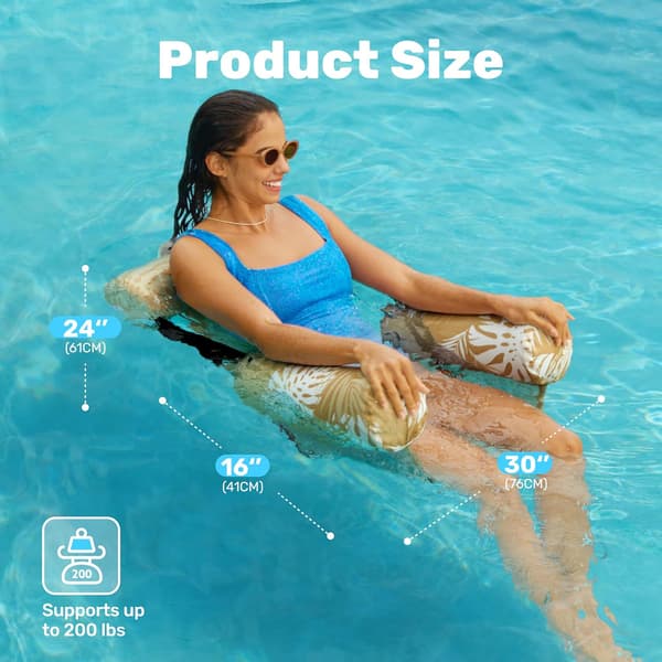 2-pack uppblåsbara poolstolar för vuxna med pump – tygklädda nätflottar för strand, sjö och sommarfester